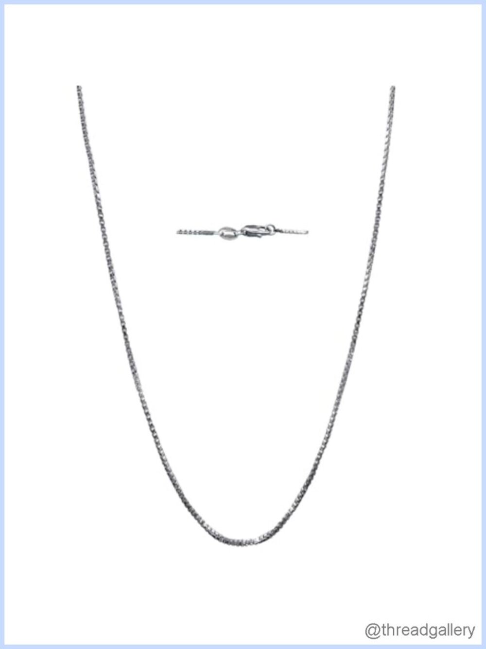 14K Solid Gold Box Link Chain Necklace Lobster Claw Clasp 1mm 18"